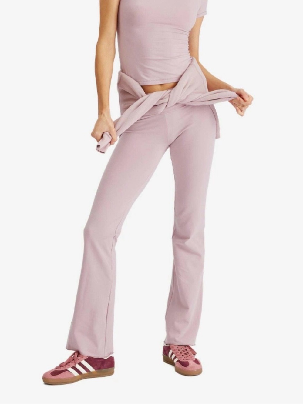 SKIMS Cotton Jersey Foldover Pant - Muted Mauve
